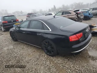 2013 Audi A8 4.0L with VIN WAUR2AFD3DN010884, listed as a Copart auction lot 42517495 with 123,212 mi miles and Salvage title. Bid and sale history available at DreamBid. Image 2.