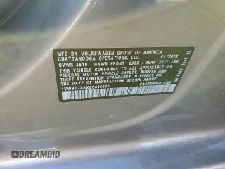 2016 Volkswagen Passat SE z VIN 1VWBT7A3XGC026550, wystawiony jako Copart lot #53046825 z przebiegiem 167 155 mil mil oraz Szkoda całkowita • Salvage title. Historia ofert i sprzedaży dostępna na DreamBid. Obrazek 14.