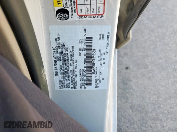 2012 Ford Fusion SE z VIN 3FAHP0HA9CR395558, wystawiony jako Copart lot #58925035 z przebiegiem 126 089 mil mil oraz Szkoda całkowita • Salvage title. Historia ofert i sprzedaży dostępna na DreamBid. Obrazek 12.
