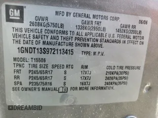2007 Chevrolet TrailBlazer LS with VIN 1GNDT13S972113415, listed as a Copart auction lot 46336645 with 0 mi miles and Salvage Title. Bid and sale history available at carsss.com. Image 13.