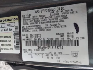 2020 Ford Fusion SE z VIN 3FA6P0HD5LR198744, wystawiony jako IAAI lot #42177820 z przebiegiem 97 520 mil mil oraz . Historia ofert i sprzedaży dostępna na DreamBid. Obrazek 9.
