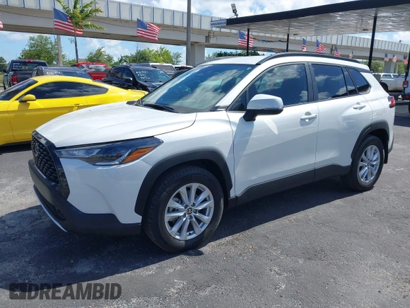 2024 Toyota Corolla Cross LE with VIN 7MUCAAAG1RV084549, listed as a IAAI auction lot 42582648 with 17,301 mi miles and . Bid and sale history available at DreamBid. Image 2.