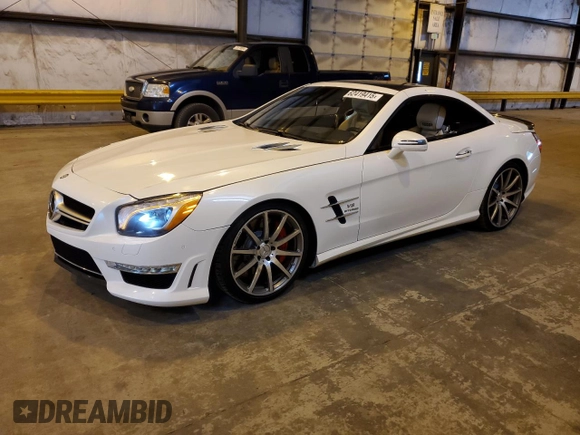 2013 Mercedes-Benz SL 63 AMG with VIN WDDJK7EA8DF008963, listed as a Copart auction lot 62419415 with 36,683 mi miles and Salvage title. Bid and sale history available at DreamBid. Image 1.