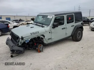2024 Jeep Wrangler Willys with VIN 1C4RJXDG4RW266071, listed as a Copart auction lot 73152464 with 349 mi miles and Salvage Title. Bid and sale history available at carsss.com. Image 1.