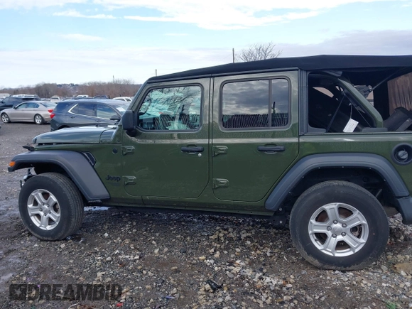 2021 Jeep Wrangler Unlimited Sport S with VIN 1C4HJXDG1MW836029, listed as a IAAI auction lot 41811840 with 34,992 mi miles. Bid and sale history available at carsss.com. Image 13.