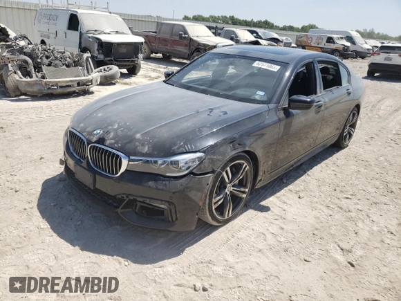 2017 BMW 7 Series 740i with VIN WBA7E2C53HG739785, listed as a Copart auction lot 62571063 with 0 mi miles. Bid and sale history available at carsss.com. Image 1.