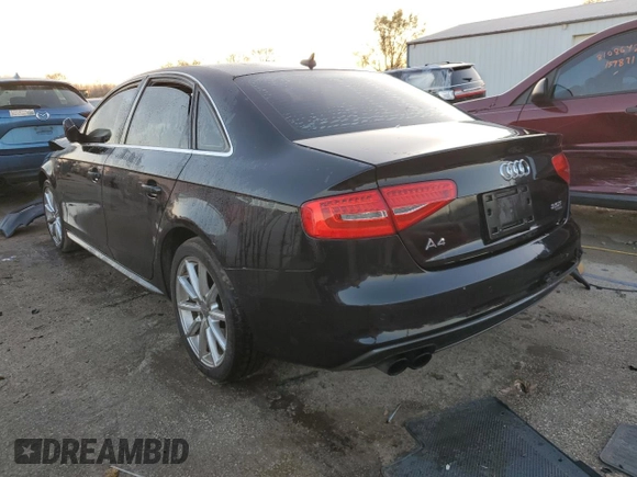 2014 Audi A4 Premium Plus with VIN WAUFFAFLXEN014656, listed as a Copart auction lot 80577704 with 115,204 mi miles and Salvage Title. Bid and sale history available at carsss.com. Image 2.
