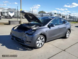 2023 Tesla Model Y Long Range with VIN 7SAYGDEE5PF851803, listed as a Copart auction lot 47581975 with 22,995 mi miles and Salvage Title. Bid and sale history available at carsss.com. Image 1.