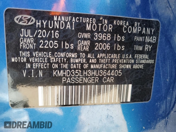 2017 Hyundai Elantra GT with VIN KMHD35LH3HU364405, listed as a Copart auction lot 69005204 with 154,454 mi miles and Salvage Title. Bid and sale history available at carsss.com. Image 12.