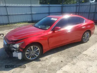 2022 Infiniti Q50 LUXE with VIN JN1EV7BR9NM341430, listed as a Copart auction lot 71809634 with 40,989 mi miles and Salvage Title. Bid and sale history available at carsss.com. Image 1.
