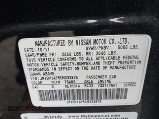 2012 Infiniti M with VIN JN1BY1AP5CM333975, listed as a IAAI auction lot 41701701 with 130,828 mi miles and . Bid and sale history available at DreamBid. Image 9.