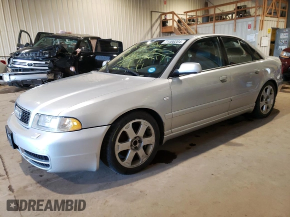 2001 Audi S4 with VIN WAURD68D91A134956, listed as a Copart auction lot 71486204 with 238,548 mi miles and Clean Title. Bid and sale history available at carsss.com. Image 1.