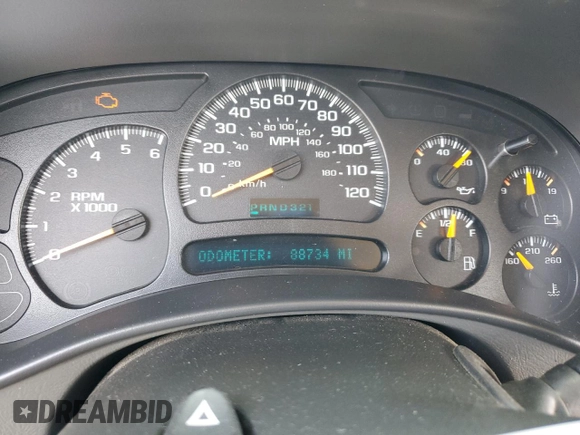 2005 Chevrolet Tahoe Z71 with VIN 1GNEC13T75R266344, listed as a Copart auction lot 62756385 with 88,734 mi miles and Clean title. Bid and sale history available at DreamBid. Image 9.