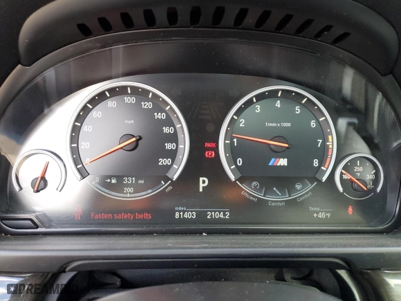 2014 BMW M5 with VIN WBSFV9C58ED097741, listed as a Copart auction lot 53825714 with 81,403 mi miles and Salvage Title. Bid and sale history available at carsss.com. Image 9.