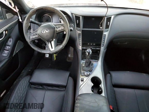 2020 Infiniti Q50 Red Sport 400 with VIN JN1FV7AR3LM660387, listed as a Copart auction lot 87592075 with 34,278 mi miles and Salvage Title. Bid and sale history available at carsss.com. Image 8.