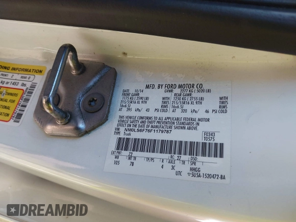 2015 Ford Transit Connect XLT с VIN NM0LS6F76F1179787, выставлен на аукционе IAAI как лот 41921705 с пробегом 152 529 миль миль и . История ставок и продаж доступна на DreamBid. Изображение 9.