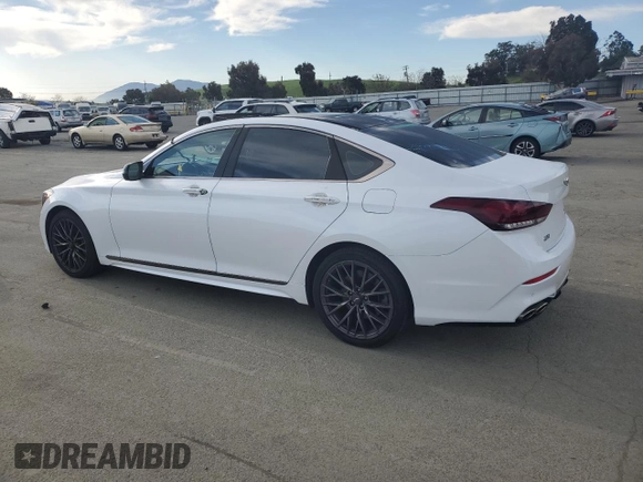 2018 Genesis G80 Sport with VIN KMHGN4JB7JU241017, listed as a Copart auction lot 52548865 with 90,560 mi miles and Salvage title. Bid and sale history available at DreamBid. Image 2.
