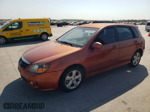 2009 Kia Spectra with VIN KNAFE241095024628, listed as a Copart auction lot 75122314 with 82,387 mi miles and Clean Title. Bid and sale history available at carsss.com. Image 1.