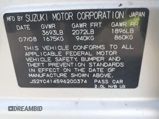 2009 Suzuki SX4 Man Sport FWD with VIN JS2YC414596200374, listed as a IAAI auction lot 41429760 with 134,611 mi miles. Bid and sale history available at carsss.com. Image 9.