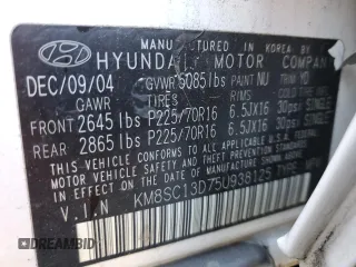 2005 Hyundai Santa Fe GLS with VIN KM8SC13D75U938125, listed as a Copart auction lot 81265824 with 175,296 mi miles and Salvage Title. Bid and sale history available at carsss.com. Image 13.