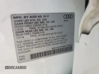 2021 Audi Q3 Premium with VIN WA1AUCF34M1155432, listed as a Copart auction lot 61790315 with 27,746 mi miles and Non repairable. Bid and sale history available at DreamBid. Image 13.