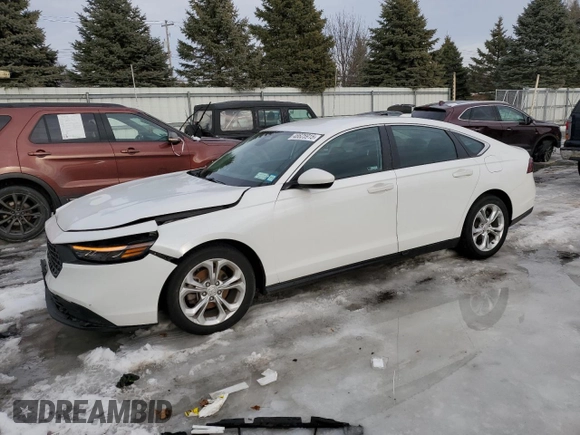 2023 Honda Accord LX with VIN 1HGCY1F28PA015971, listed as a Copart auction lot 46625915 with 14,842 mi miles and Salvage Title. Bid and sale history available at DreamBid. Image 1.