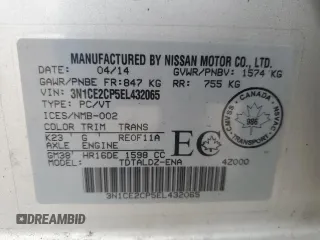 2014 Nissan Note SV с VIN 3N1CE2CP5EL432065, выставлен на аукционе Copart как лот 59479525 с пробегом 114 527 миль миль и Чистый • Clean title. История ставок и продаж доступна на DreamBid. Изображение 12.