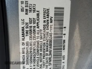 2010 Honda Odyssey EX-L с VIN 5FNRL3H61AB085345, выставлен на аукционе Copart как лот 58301415 с пробегом 151 428 миль миль и Списание • Salvage title. История ставок и продаж доступна на DreamBid. Изображение 13.