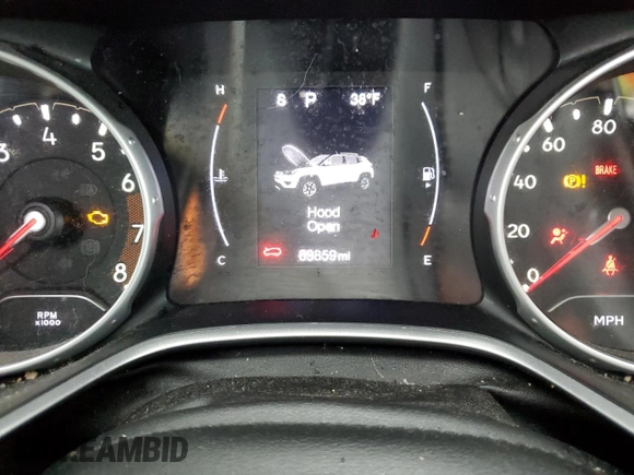 2020 Jeep Compass Altitude z VIN 3C4NJCBBXLT108507, wystawiony jako Copart lot #81733784 z przebiegiem 69 859 mil mil oraz Szkody całkowita. Historia ofert i sprzedaży dostępna na DreamBid. Obrazek 9.