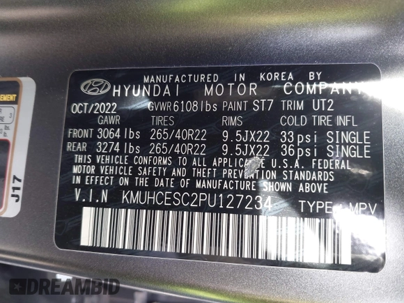 2023 Genesis GV80 z VIN KMUHCESC2PU127234, wystawiony jako IAAI lot #42076050 z przebiegiem 24 281 mil mil oraz . Historia ofert i sprzedaży dostępna na DreamBid. Obrazek 9.