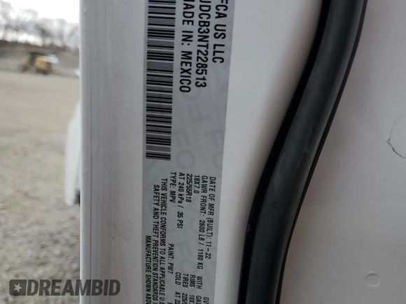 2022 Jeep Compass High Altitude with VIN 3C4NJDCB3NT228513, listed as a Copart auction lot 49411595 with 12,633 mi miles and Salvage Title. Bid and sale history available at carsss.com. Image 13.