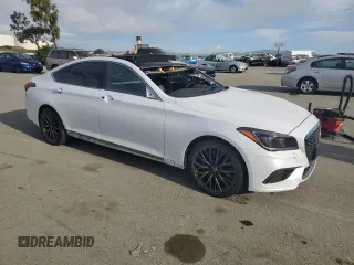 2018 Genesis G80 Sport with VIN KMHGN4JB7JU241017, listed as a Copart auction lot 52548865 with 90,560 mi miles and Salvage title. Bid and sale history available at DreamBid. Image 4.