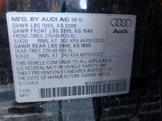 2013 Audi Q7 3.0L TDI Prestige with VIN WA1VMAFE1DD000505, listed as a Copart auction lot 75465774 with 134,040 mi miles and Salvage Title. Bid and sale history available at carsss.com. Image 14.