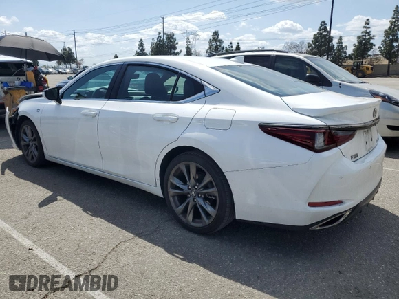 2020 Lexus ES 350 F Sport with VIN 58AGZ1B10LU079493, listed as a Copart auction lot 51712005 with 57,765 mi miles and Salvage title. Bid and sale history available at DreamBid. Image 2.