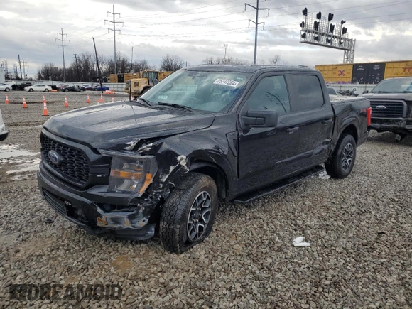 2023 Ford F-150 XL with VIN 1FTEW1EB4PKF59134, listed as a Copart auction lot 85747264 with 25,038 mi miles and Salvage Title. Bid and sale history available at carsss.com. Image 1.