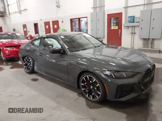2025 BMW 4 Series M440i xDrive with VIN WBA83DA00SCT09661, listed as a IAAI auction lot 42591731 with 3,923 mi miles and . Bid and sale history available at DreamBid. Image 1.