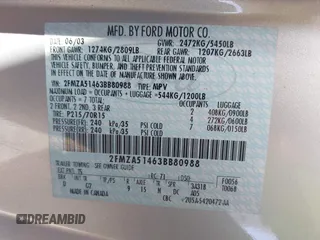 2003 Ford Windstar LX with VIN 2FMZA51463BB80988, listed as a IAAI auction lot 42191972 with 205,338 mi miles and . Bid and sale history available at carsss.com. Image 9.