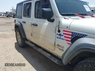 2018 Jeep Wrangler Unlimited Sport S with VIN 1C4HJXDG8JW127299, listed as a IAAI auction lot 42091561 with 116,082 mi miles and . Bid and sale history available at DreamBid. Image 6.