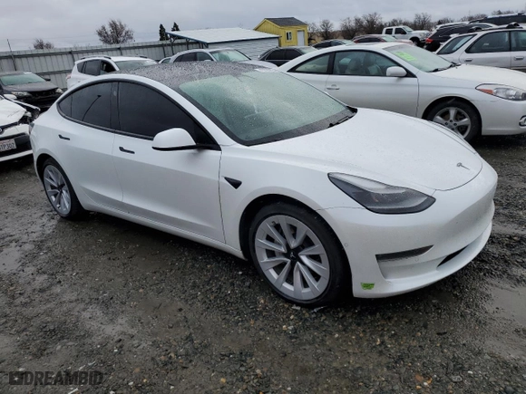 2021 Tesla Model 3 Long Range with VIN 5YJ3E1EB5MF071510, listed as a Copart auction lot 43726205 with 92,362 mi miles and Salvage Title. Bid and sale history available at carsss.com. Image 4.