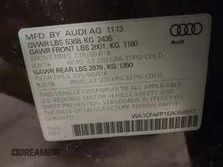 2014 Audi Q5 Premium z VIN WA1CFAFP1EA058507, wystawiony jako IAAI lot #41501694 z przebiegiem 114 181 mil mil oraz . Historia ofert i sprzedaży dostępna na DreamBid. Obrazek 9.
