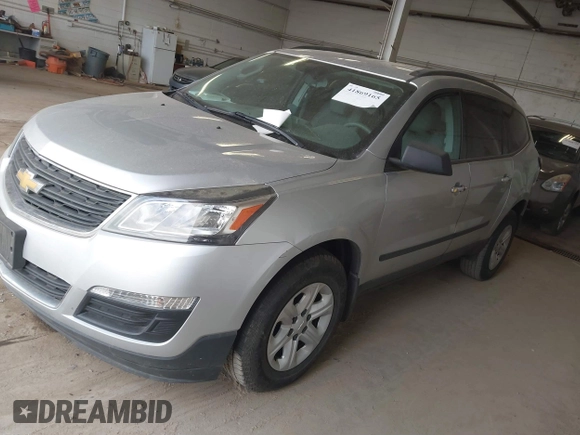 2013 Chevrolet Traverse LS with VIN 1GNKVFED8DJ106177, listed as a IAAI auction lot 41869165 with 106,786 mi miles and . Bid and sale history available at DreamBid. Image 2.