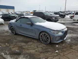 2023 BMW 4 Series 430i xDrive with VIN WBA43AT00PCL57081, listed as a Copart auction lot 44983365 with 9,821 mi miles and Salvage Title. Bid and sale history available at DreamBid. Image 4.