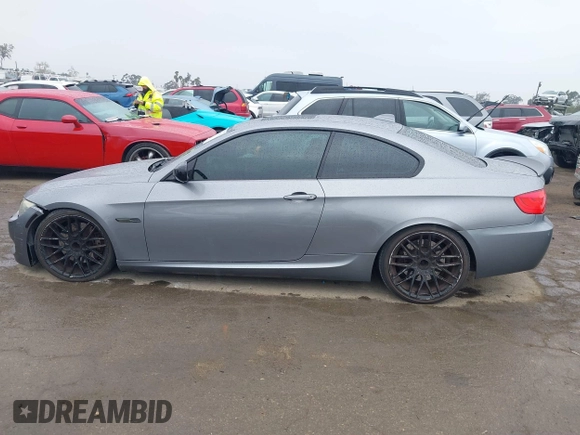 2011 BMW 3 Series 335is with VIN WBAKG1C52BE599455, listed as a IAAI auction lot 41724159 with 121,570 mi miles and . Bid and sale history available at carsss.com. Image 15.