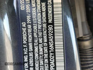 2022 Porsche Taycan GTS with VIN WP0AD2Y16NSA59280, listed as a Copart auction lot 82990084 with 25,308 mi miles and Salvage Title. Bid and sale history available at DreamBid. Image 12.