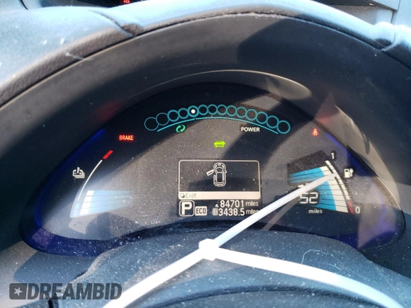 2015 Nissan LEAF SV with VIN 1N4AZ0CP6FC333657, listed as a Copart auction lot 40755843 with 84,701 mi miles. Bid and sale history available at carsss.com. Image 9.