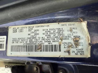1998 Toyota 4Runner SR5 с VIN JT3HN86R0W0142483, выставлен на аукционе Copart как лот 42633505 с пробегом 254 716 миль миль и На запчасти • Non repairable. История ставок и продаж доступна на DreamBid. Изображение 10.