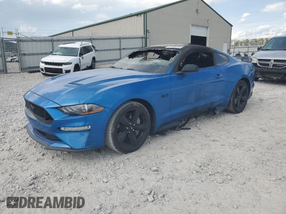 2021 Ford Mustang GT with VIN 1FA6P8CF5M5111288, listed as a Copart auction lot 54486265 with Not provided miles and Salvage title. Bid and sale history available at DreamBid. Image 1.