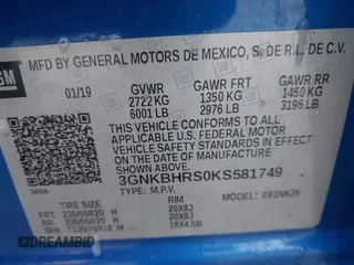 2019 Chevrolet Blazer z VIN 3GNKBHRS0KS581749, wystawiony jako IAAI lot #41551121 z przebiegiem Nie podano mil oraz . Historia ofert i sprzedaży dostępna na DreamBid. Obrazek 9.