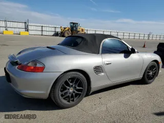 2003 Porsche Boxster with VIN WP0CA29803U620357, listed as a Copart auction lot 46452665 with 147,945 mi miles and Salvage Title. Bid and sale history available at carsss.com. Image 3.