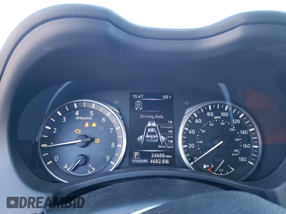2022 Infiniti Q50 Luxe with VIN JN1EV7BR7NM341295, listed as a Copart auction lot 47003645 with 24,688 mi miles and Salvage title. Bid and sale history available at DreamBid. Image 9.